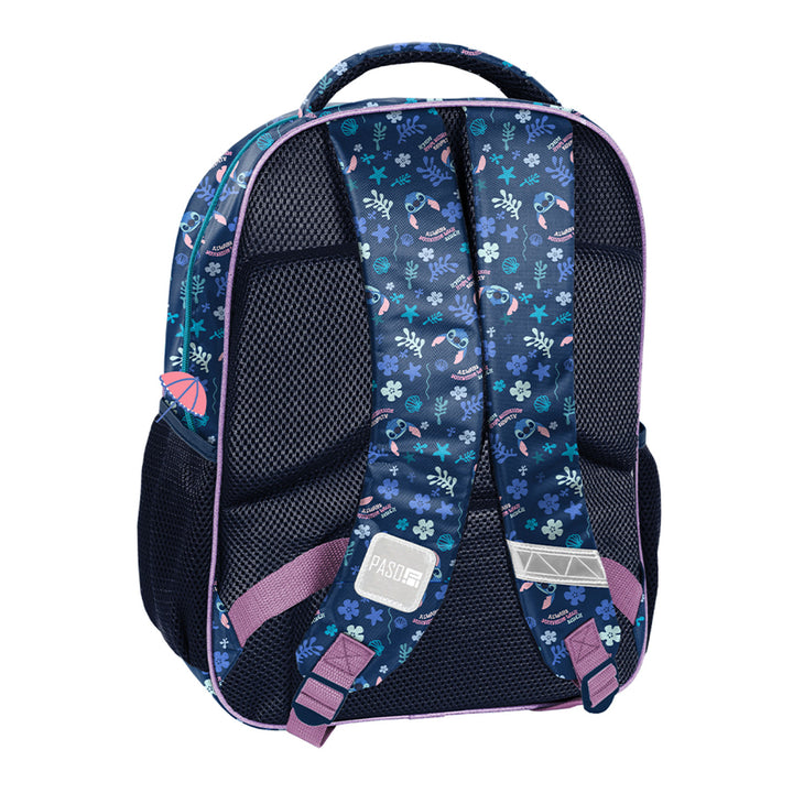 Školní sada Stitch Paso, batoh se dvěma přihrádkami, reflexními prvky a vyztuženými zády, penál bez vybavení s úchyty na psací potřeby, taška na boty, kterou lze připevnit na záda, DS26XX