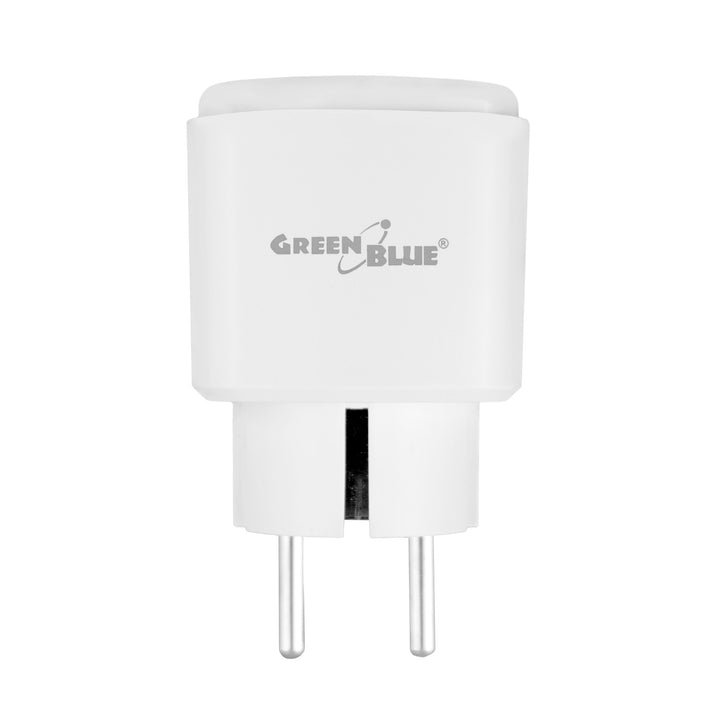 Dálkově ovládaná WiFi zásuvka GreenBlue, Android/iOS/Alexa/Google Home, časovač, měřič spotřeby, max. 16 A/3840 W, GB735 W, 2 ks