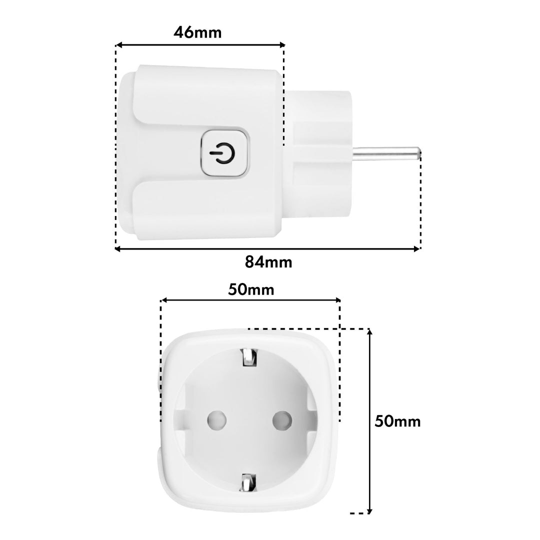 Dálkově ovládaná WiFi zásuvka GreenBlue, Android/iOS/Alexa/Google Home, časovač, měřič spotřeby, max. 16 A/3840 W, GB735 W, 2 ks