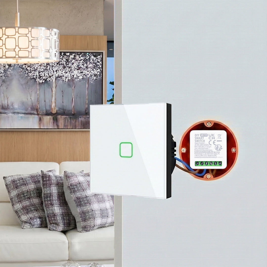 Zapuštěný WiFi relé GreenBlue, Android/iOS/Alexa/Google Home, 100–240 V AC, 50/60 Hz, max. 16 A, pro LED 150 W, GB739, 2 ks