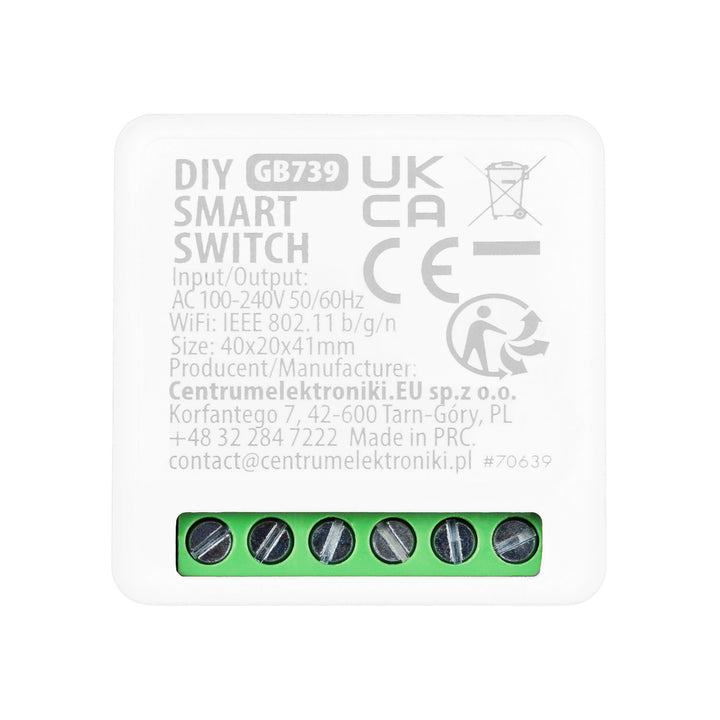 Zapuštěný WiFi relé GreenBlue, Android/iOS/Alexa/Google Home, 100–240 V AC, 50/60 Hz, max. 16 A, pro LED 150 W, GB739, 4 kusy