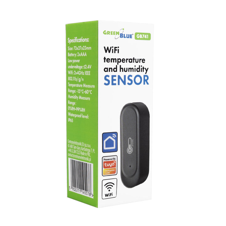 Venkovní WiFi senzor teploty a vlhkosti GreenBlue, Android/iOS, 3,0 V DC, LR03x2, IP65, GB741, 2 kusy