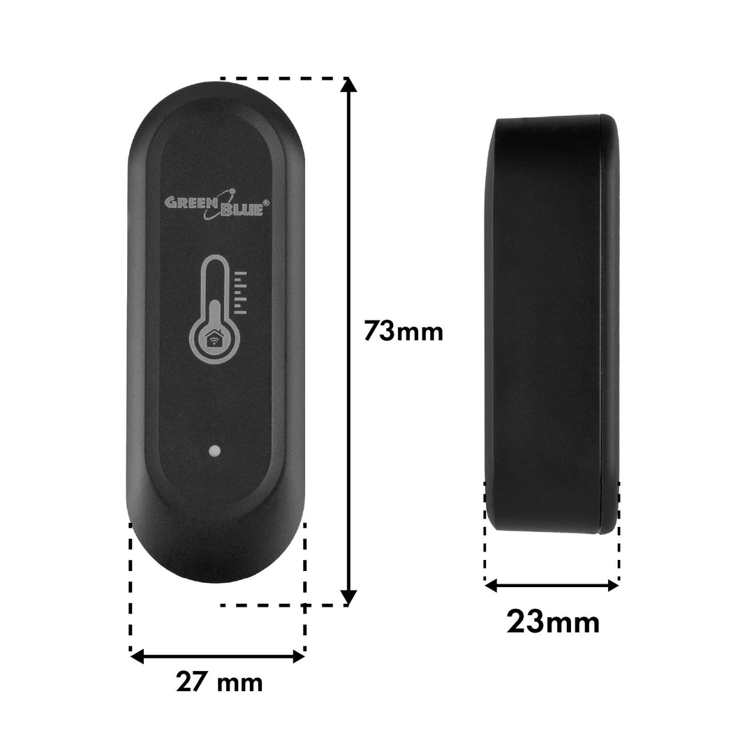 Venkovní WiFi senzor teploty a vlhkosti GreenBlue, Android/iOS, 3,0 V DC, LR03x2, IP65, GB741, 2 kusy