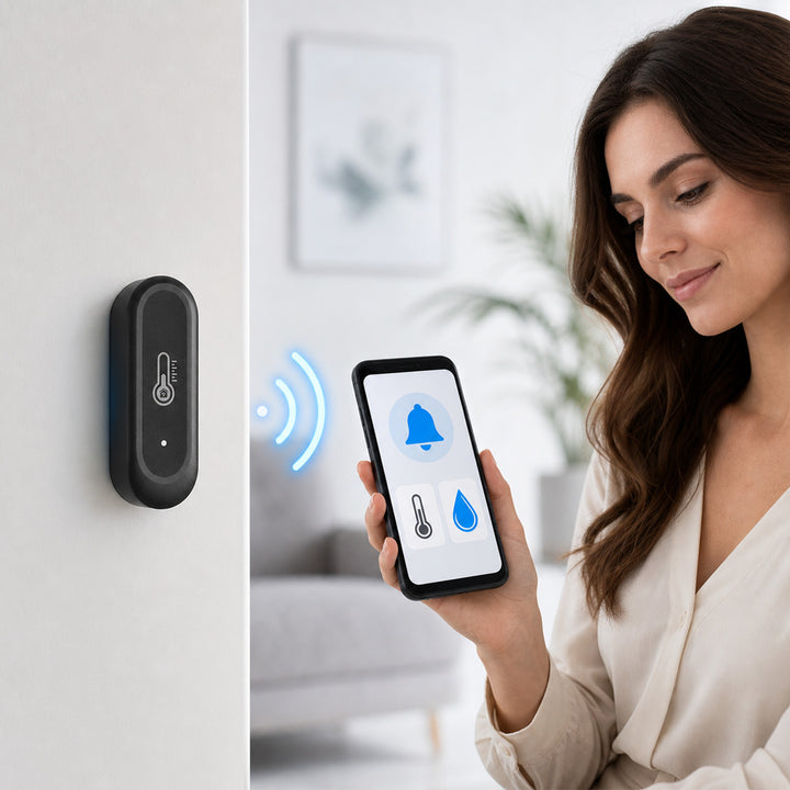 Venkovní WiFi senzor teploty a vlhkosti GreenBlue, Android/iOS, 3,0 V DC, LR03x2, IP65, GB741, 2 kusy