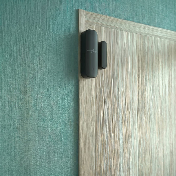 Bezdrátový kontakt / WiFi snímač otevření GreenBlue, Android/iOS, pro dveře / okna, 3,0 V DC, LR03x2, GB479 B, 2 sady