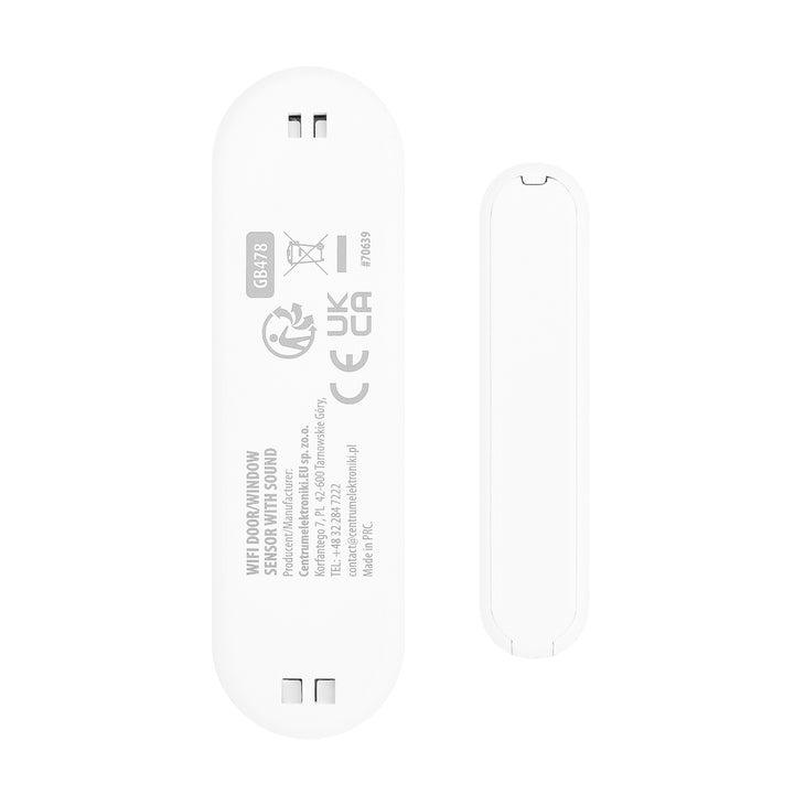 Bezdrátový kontakt / WiFi snímač otevření GreenBlue, Android/iOS, pro dveře / okna, 3,0 V DC, LR03x2, s alarmem, GB478, 2 sady