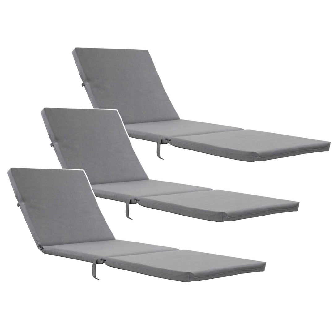 Polštář na lehátko Daytona, barva šedá, látka S-550 Melange, rozměry 192 × 64 cm, upevnění pomocí gumového pásku, voděodolný, Melange S-23, 3 kusy