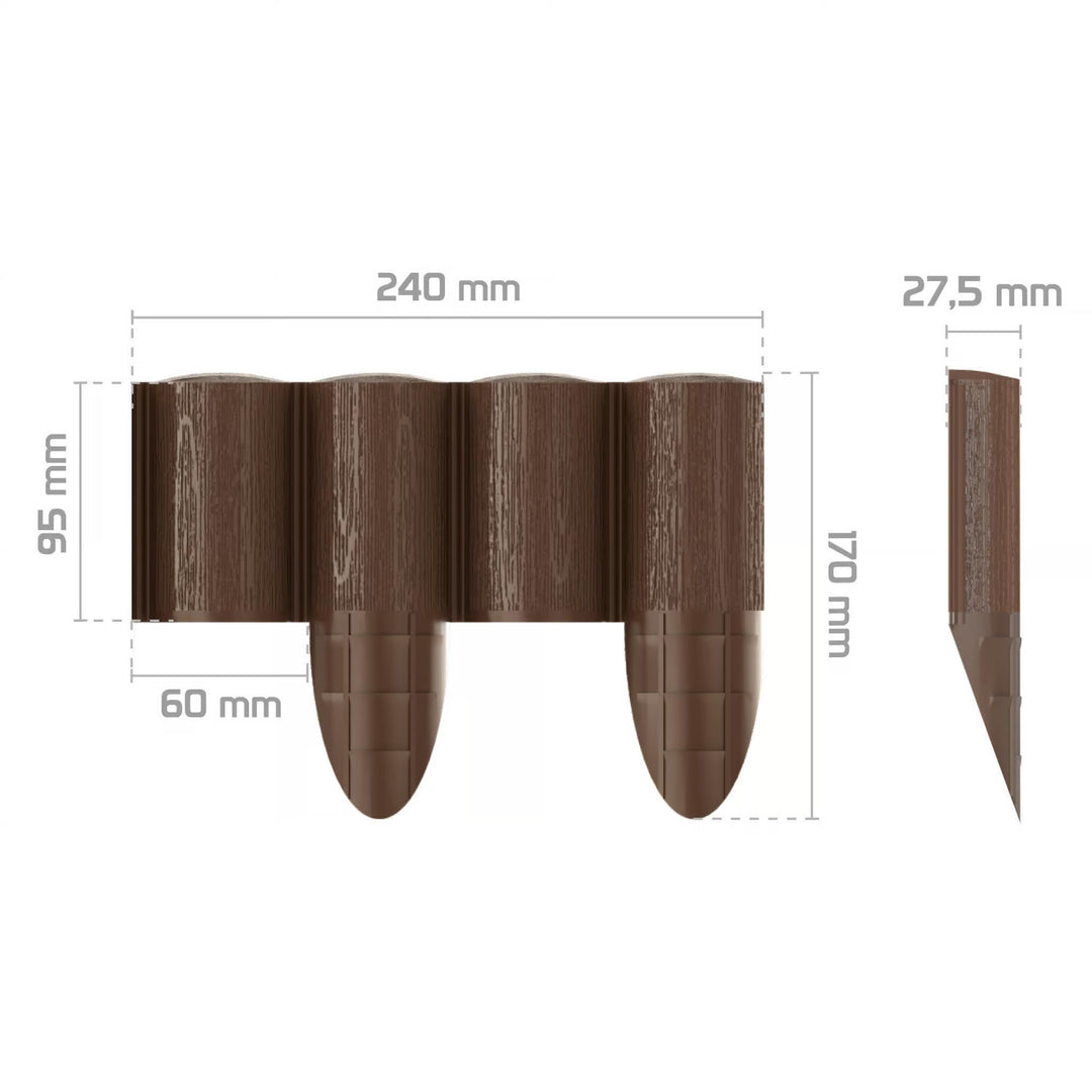 Zahradní palisáda Cellfast, dřevěný vzhled, mrazuvzdorná, délka 21,6 m, barva hnědá, 34-031