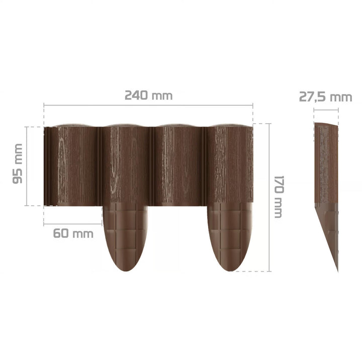 Zahradní palisáda Cellfast, dřevěný vzhled, mrazuvzdorná, délka 21,6 m, barva hnědá, 34-031