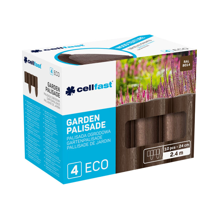 Zahradní palisáda Cellfast, dřevěný vzhled, mrazuvzdorná, délka 21,6 m, barva hnědá, 34-031