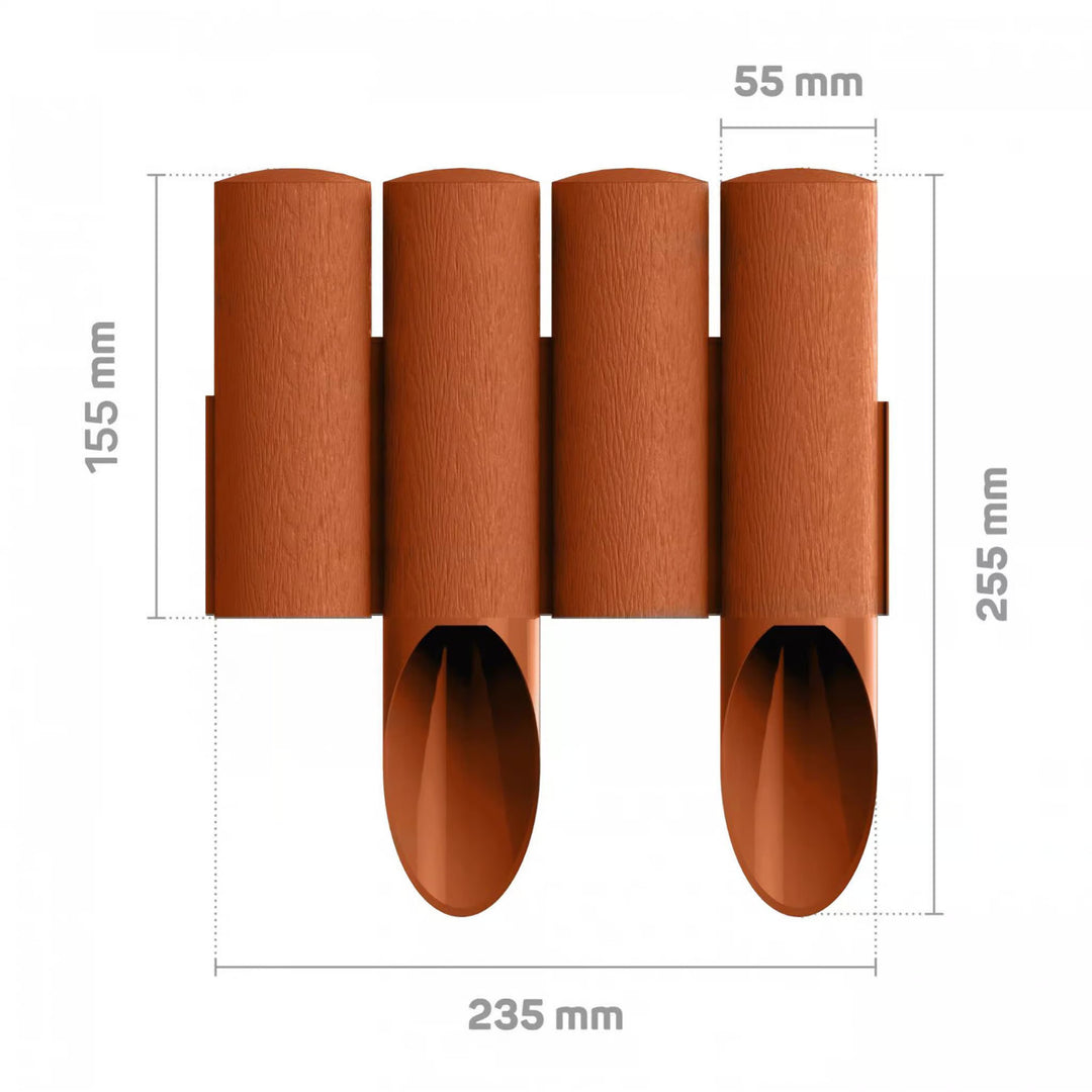 Zahradní palisáda Cellfast, dřevěný vzhled, mrazuvzdorná, délka 20,7 m, cihlově červená barva, 34-043