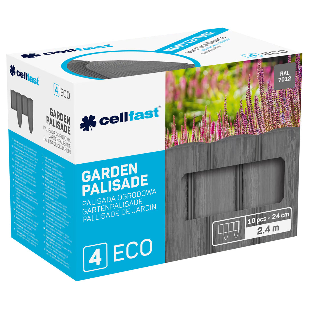 Zahradní palisáda Cellfast, vzhled dřeva, mrazuvzdorná, délka 14,4 m, barva grafitová, 34-054