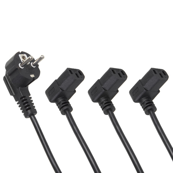 Napájecí kabel Maclean, úhlový, 3 piny, zástrčka EU, 3 m, MCTV-854, 3 kusy