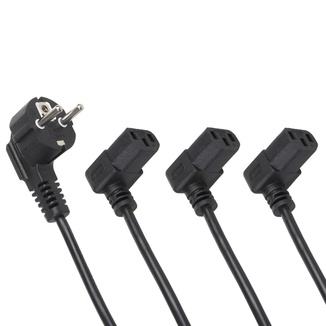 Napájecí kabel Maclean, úhlový, 3 piny, zástrčka EU, 1,5 m, MCTV-851, 3 kusy