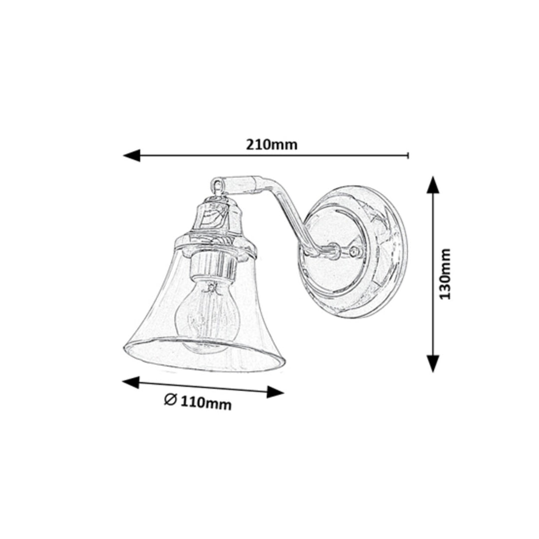 Koupelnová nástěnná lampa RABALUX ANTOINE 3207 E14 IP44, 2 ks