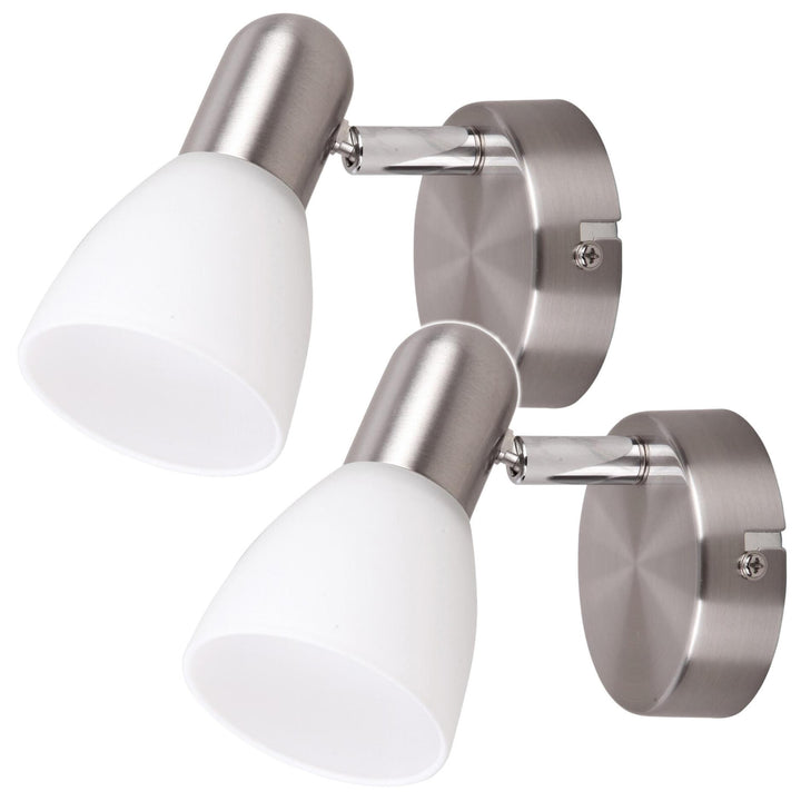 Lampa Soma spot E14, max. 40 W, saténově chromovaná, opálová, 6301, 2 ks