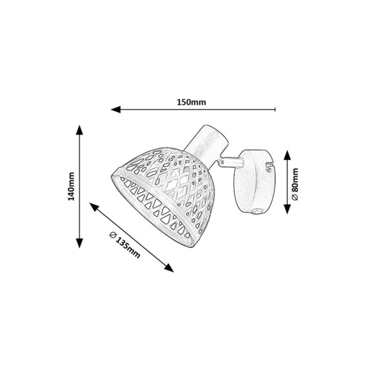 Nástěnná lampa Rabalux Rattan, závit E14, max. 15 W, 3133