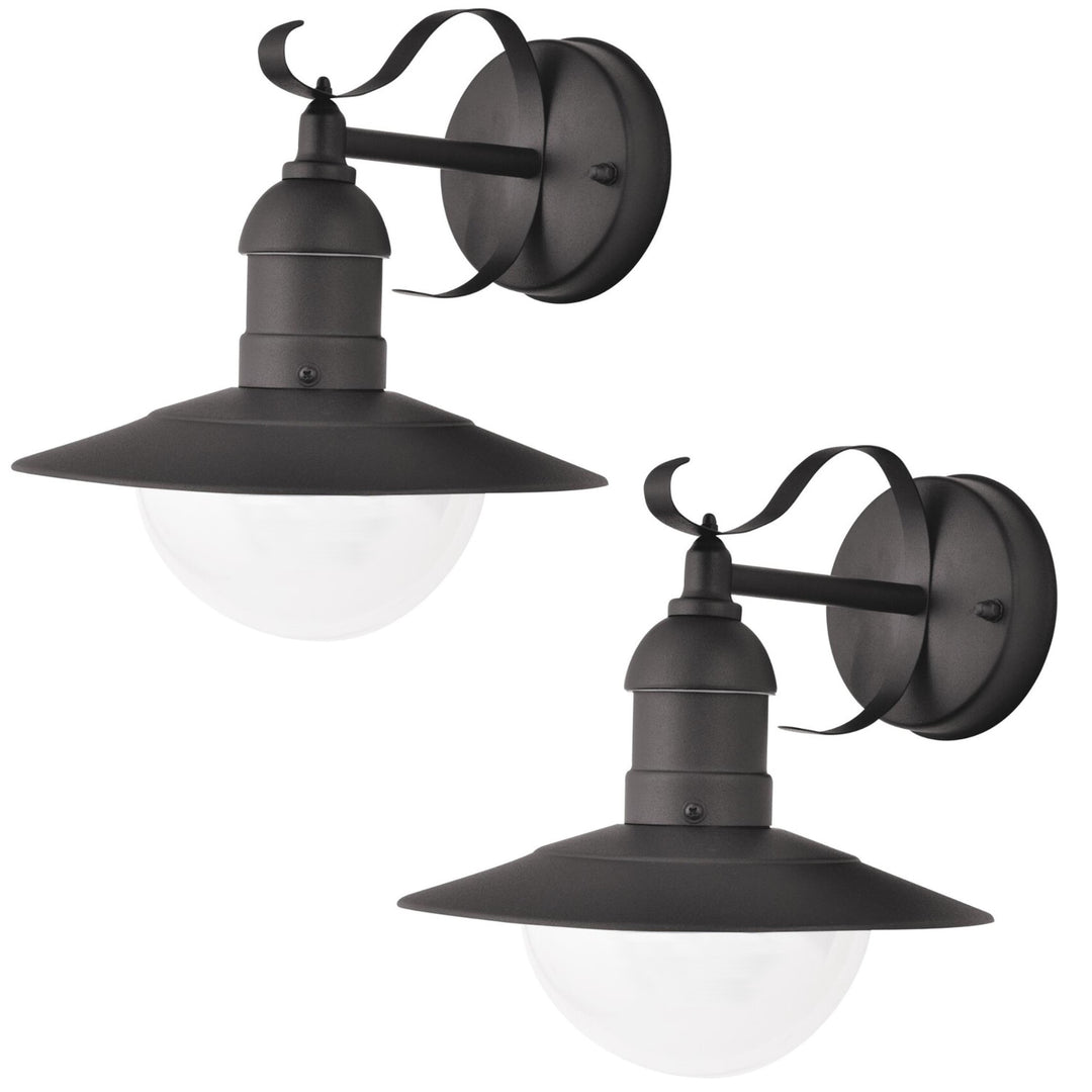Zahradní nástěnné svítidlo Oslo Rabalux na fasádu, černé, E27, max. 60 W, IP43, 230 V, 2 ks