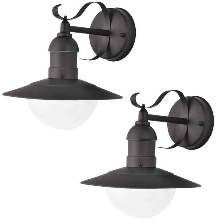 Zahradní nástěnné svítidlo Oslo Rabalux na fasádu, černé, E27, max. 60 W, IP43, 230 V, 2 ks