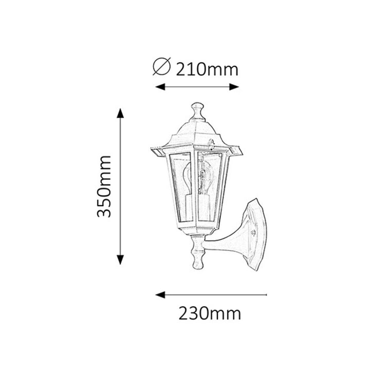 Nástěnné svítidlo Rabalux, venkovní, IP43, E27, max. 60 W, bílé, Velence, 2 ks