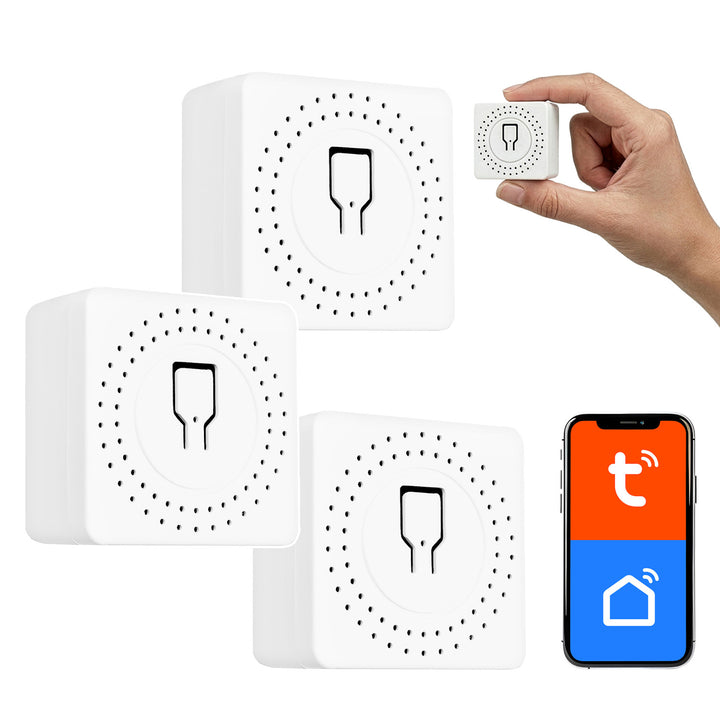 Zapuštěný WiFi relé GreenBlue, Android/iOS/Alexa/Google Home, 100–240 V AC, 50/60 Hz, max. 16 A, pro LED 150 W, GB739, 3 kusy