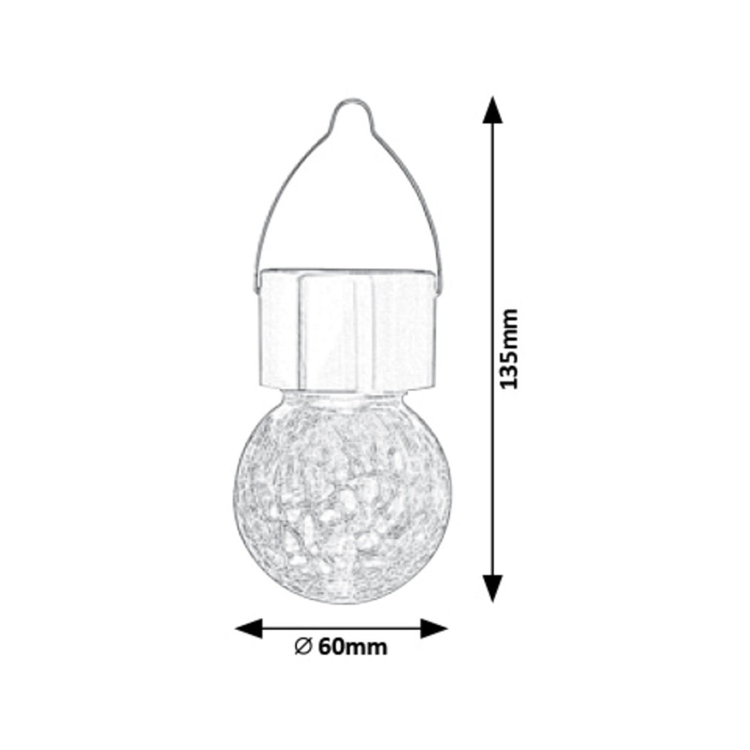 Solární lampa Rabalux Yola, 1 lm, IP44, barva saténový chrom, LED 0,06 W, 7850