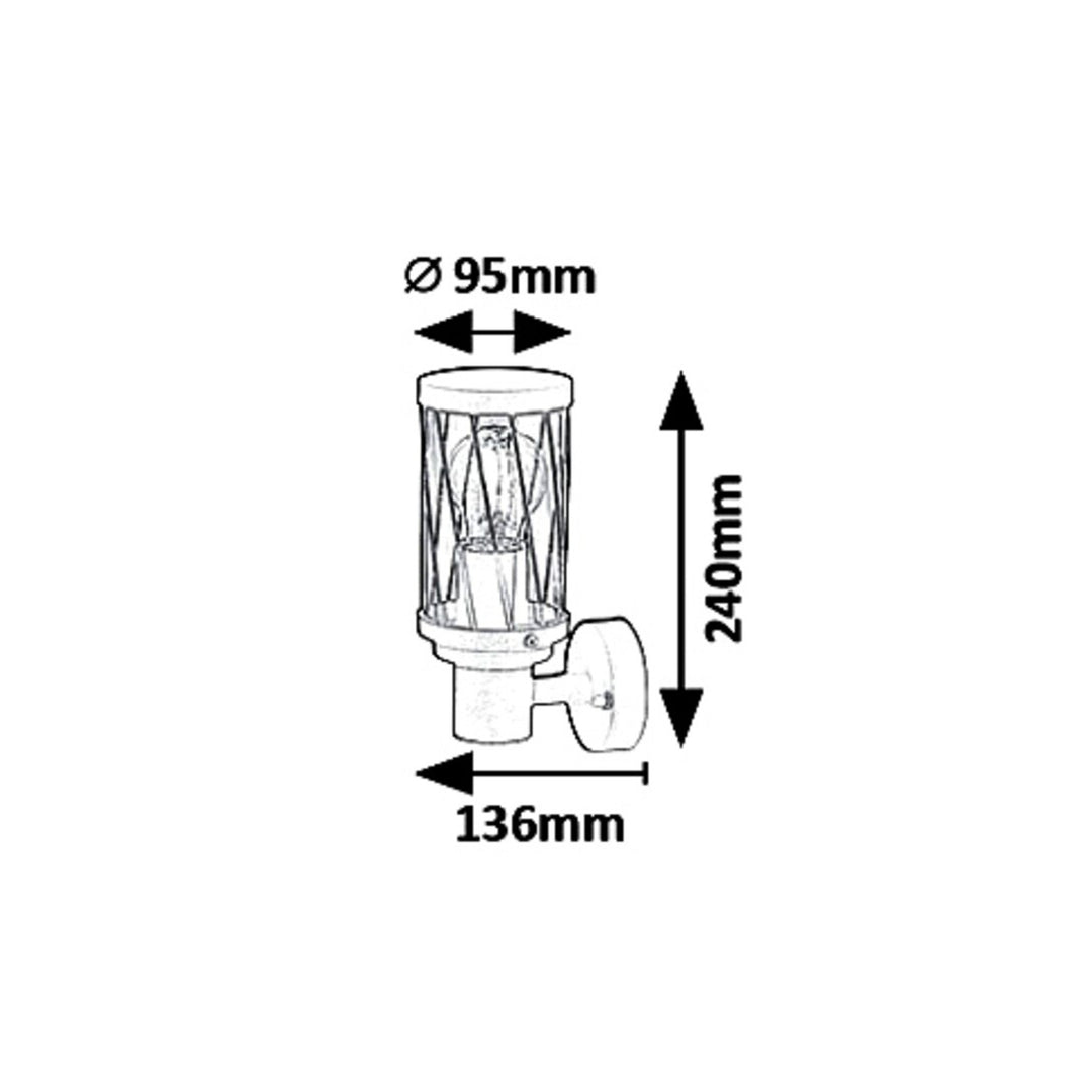 Venkovní nástěnná lampa Rabalux Budapest, IP44, hnědá, závit E27, max. 40 W, 8888