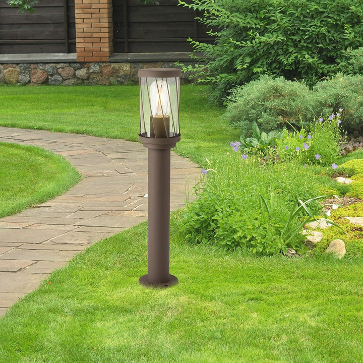 Zahradní stojací lampa Rabalux Budapest, IP44, hnědá, závit E27, max. 40 W, 8889