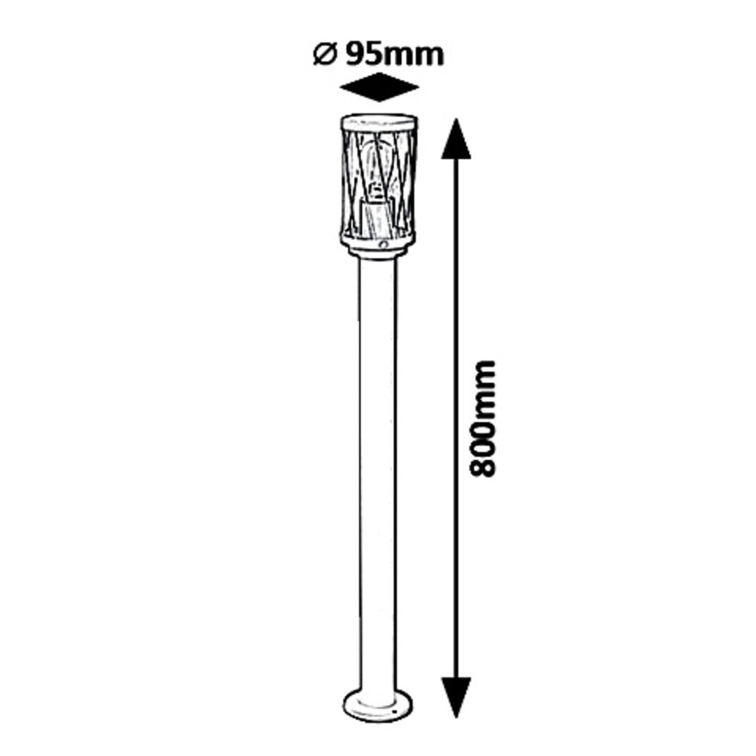 Zahradní stojací lampa Rabalux Budapest, IP44, hnědá, závit E27, max. 40 W, 8890