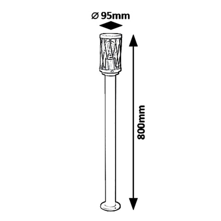 Zahradní stojací lampa Rabalux Budapest, IP44, hnědá, závit E27, max. 40 W, 8890