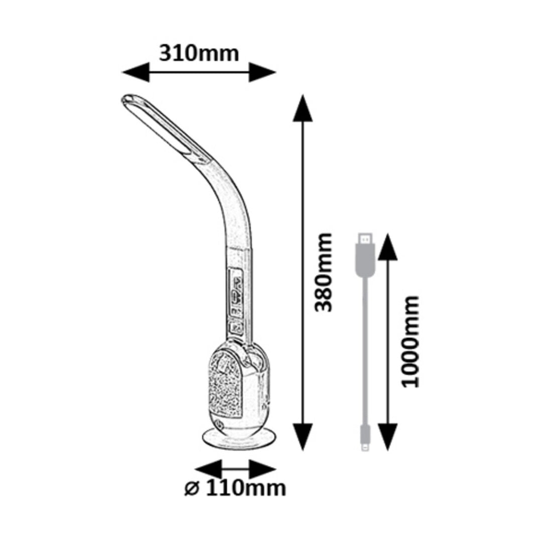 Stolní lampa Rabalux Figen LED RGB 5 W, černá, IP20, 5000 K