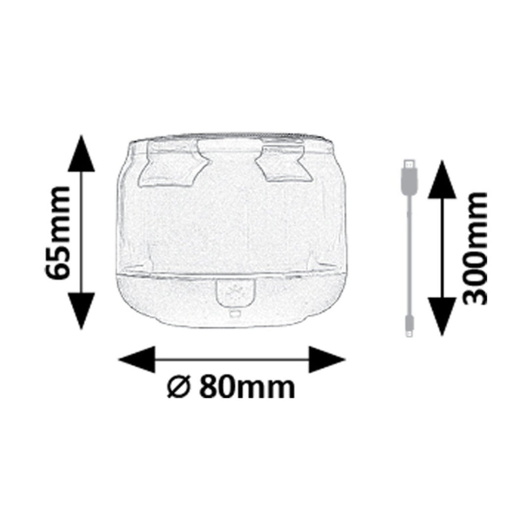 Stolní lampa Rabalux Radelia, Bluetooth reproduktor, RGB, černá, IP20, akumulátor, 76110