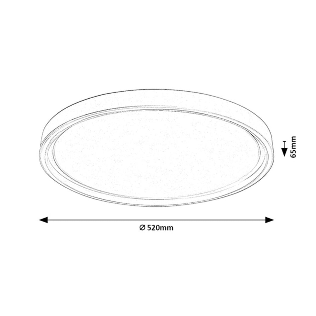 Stropní svítidlo Rabalux Zerina, 54 W, IP40, bílé, 3000–6500 K, funkce paměti, s dálkovým ovládáním, funkce časovače, efekt nočního světla, 75087