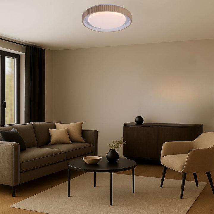 Svítidlo Pastello LED 48 W IP20, šedobéžové, 3000–6500 K, funkce paměti s dálkovým ovládáním, funkce časovače, efekt nočního světla, 71345