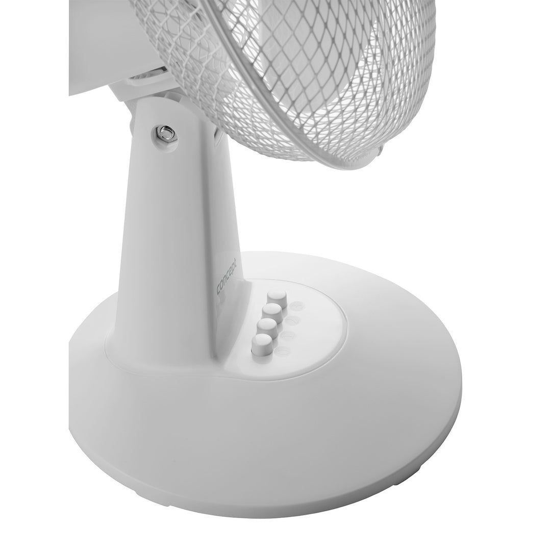 Stolní ventilátor Concept, bílá barva, 3 rychlosti, oscilace, tichý chod, nastavitelný sklon, VS5040