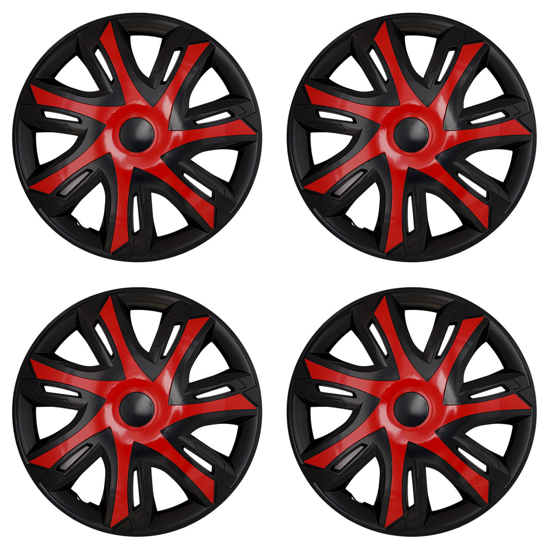 Univerzální kryty kol 15'' NRM N-Power červené/černé, 4 ks