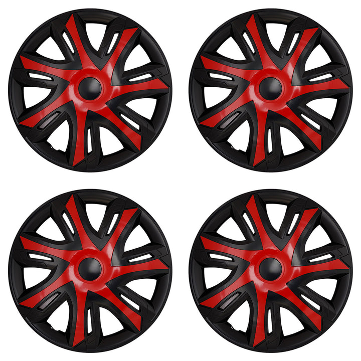 Univerzální kryty kol 15'' NRM N-Power červené/černé, 4 ks