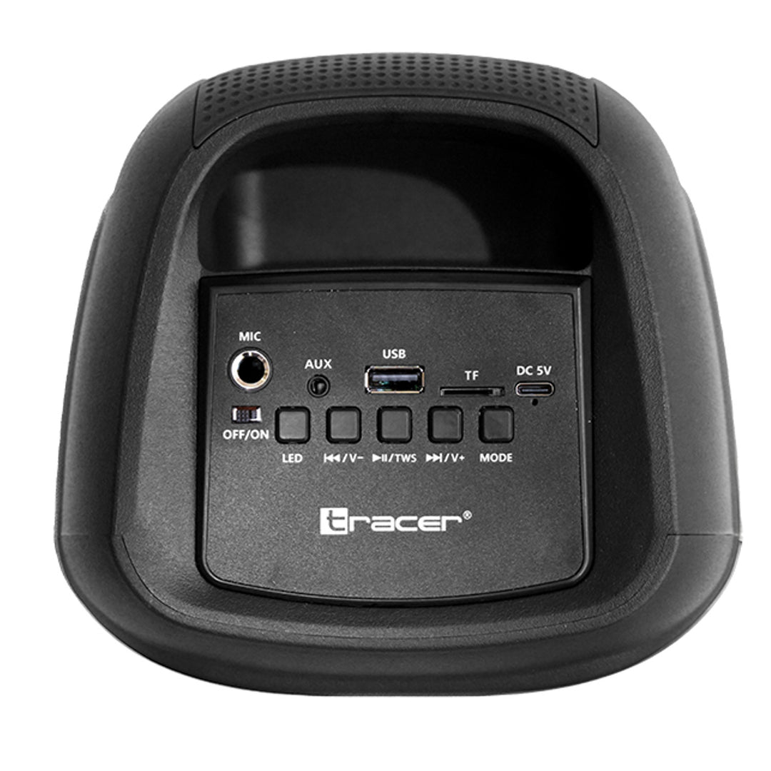 Bezdrátový reproduktor Tracer, Bluetooth 5.0, výkon RMS 20 W, režim karaoke, mikrofon, Powervox P2 TWS