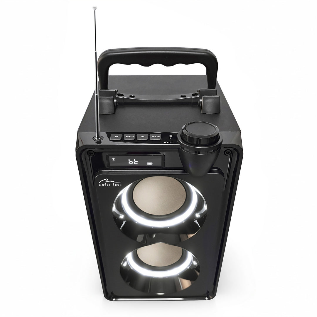 Přenosný Bluetooth reproduktor OVERBOX MT3186, FM rádio, podpora SD karet, USB, výkon RMS 30 W, Mediatech