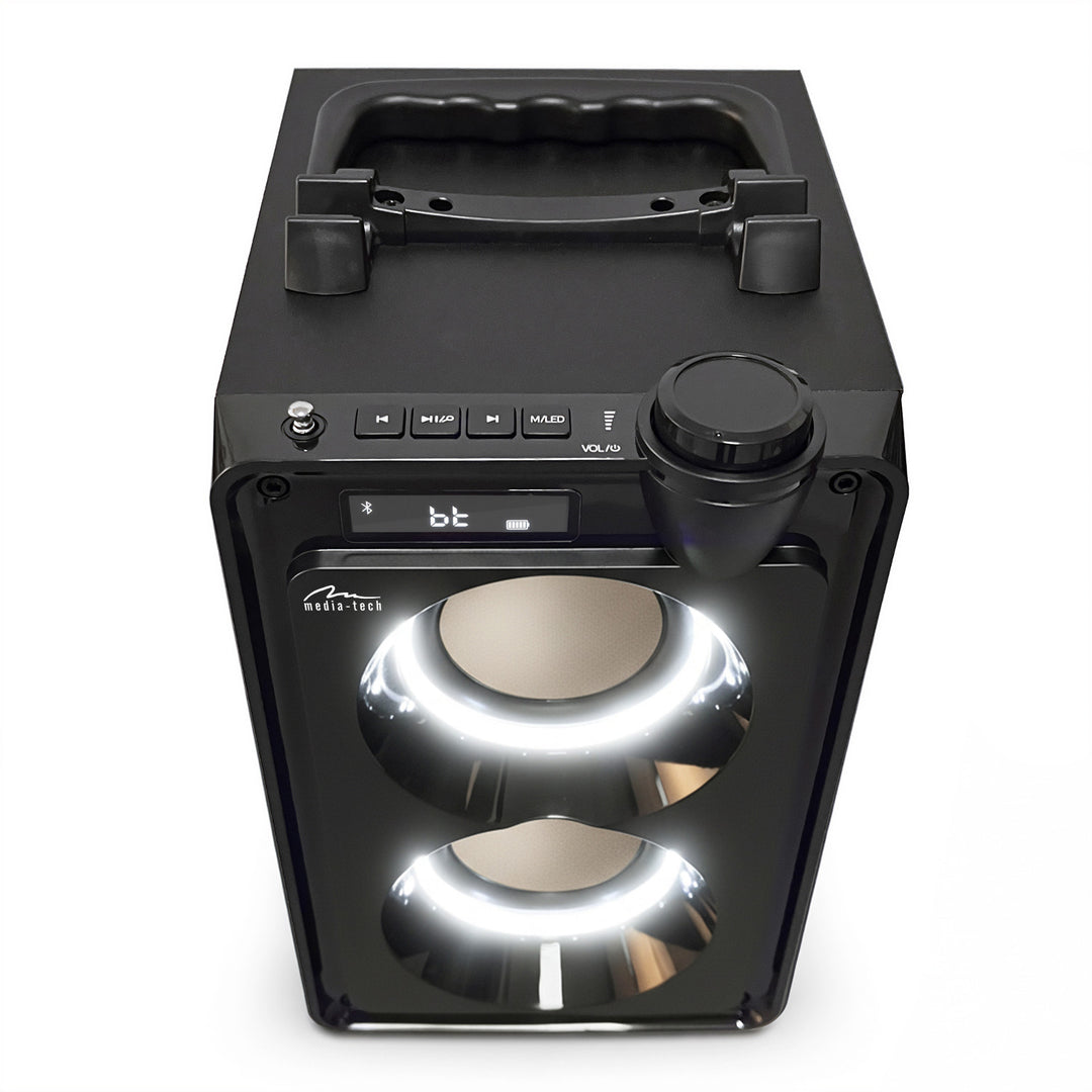 Přenosný Bluetooth reproduktor OVERBOX MT3186, FM rádio, podpora SD karet, USB, výkon RMS 30 W, Mediatech