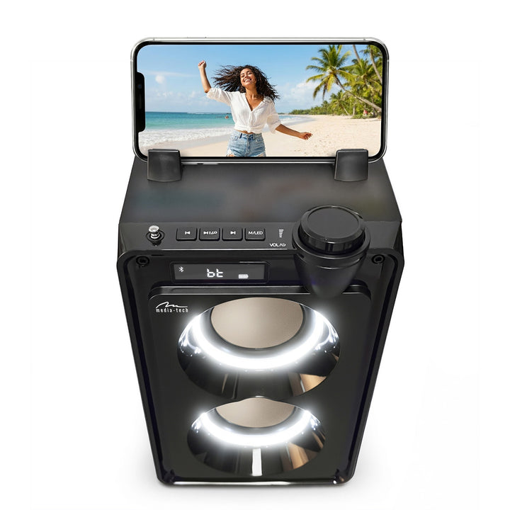 Přenosný Bluetooth reproduktor OVERBOX MT3186, FM rádio, podpora SD karet, USB, výkon RMS 30 W, Mediatech