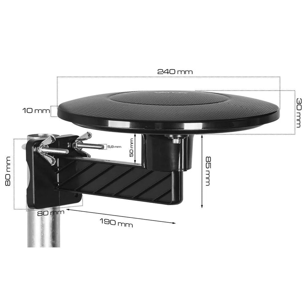 DVBT-2 anténa pro pozemní televizi, všesměrová MUX8 4K, filtr 5G LTE Digital360 Vayox