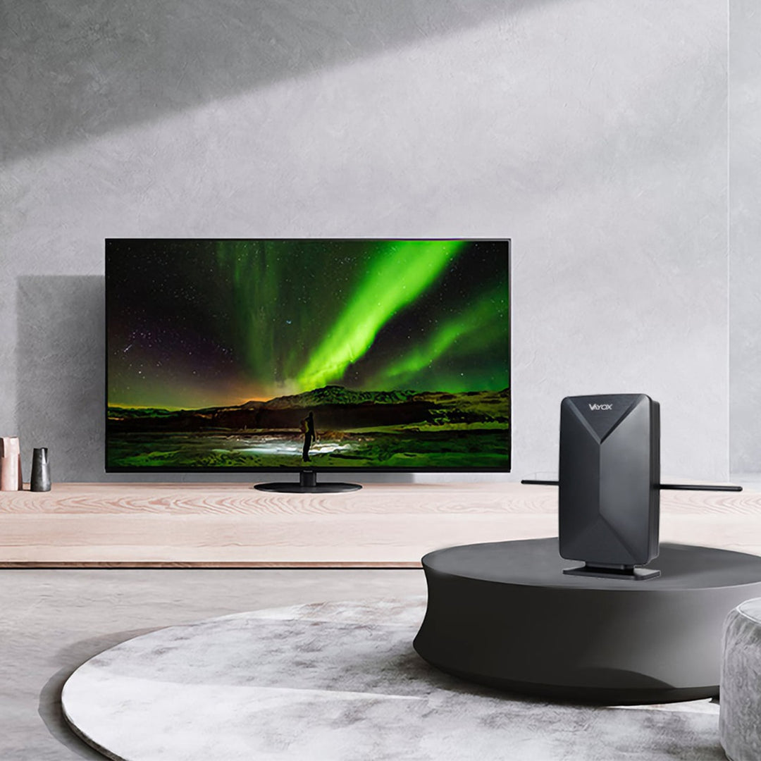 Aktivní anténa, pokojová, vnitřní, venkovní, DVB-T2, pozemní televize 4K, Vayox