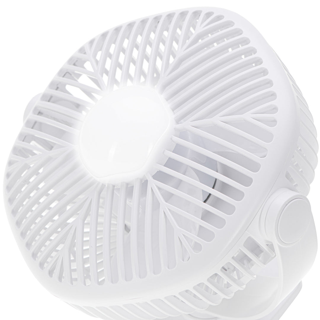 Akumulátorový ventilátor 5"/12,7 cm s klipem – USB / LED, AD 7335, Adler