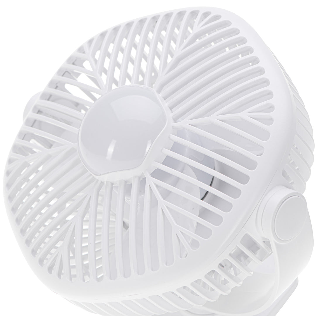 Akumulátorový ventilátor 5"/12,7 cm s klipem – USB / LED, AD 7335, Adler