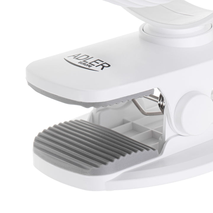 Akumulátorový ventilátor 5"/12,7 cm s klipem – USB / LED, AD 7335, Adler