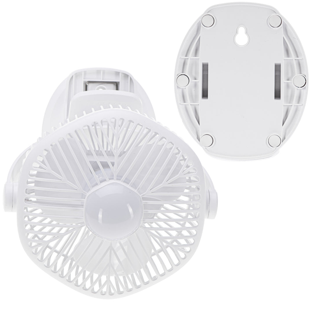 Akumulátorový ventilátor 5"/12,7 cm s klipem – USB / LED, AD 7335, Adler