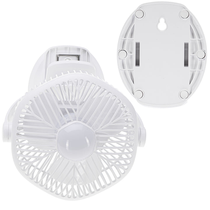 Akumulátorový ventilátor 5"/12,7 cm s klipem – USB / LED, AD 7335, Adler