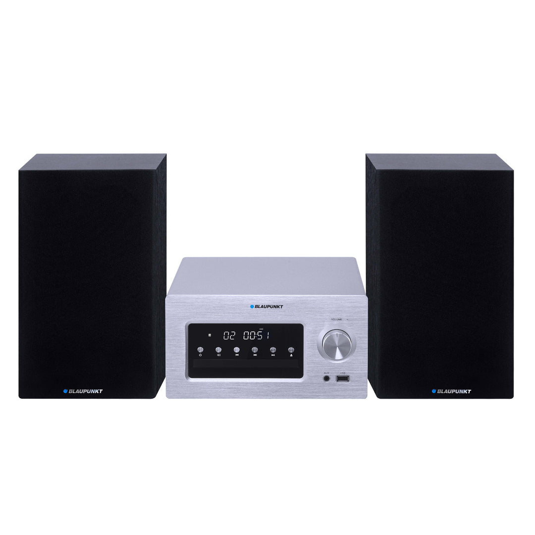 Mikrosystém Blaupunkt, BT/AUX/CD/USB/MP3/FM, paměť pro 40 stanic, LED displej, výkon 2×210 W, regulace tónů, MS70BT