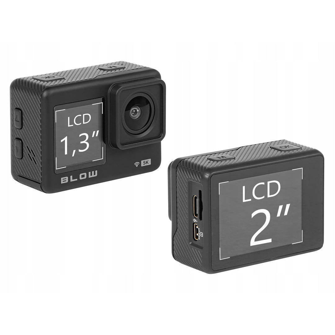 Sportovní kamera Pro4U 5K Blow, rozlišení 5K Ultra HD, 20 megapixelů, širokoúhlý objektiv 160°, vodotěsná, dálkové ovládání, 78-568#